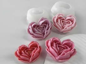 Molde silicona flor corazon